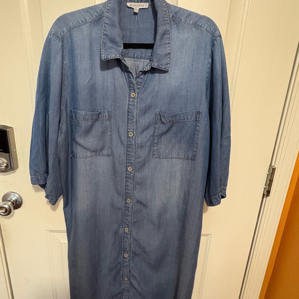 Workshop Republic Clothing Chambray Long Sleeve Dress